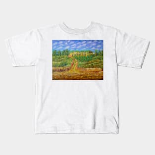 Oil Painting - Sicily. A Farmhouse View from the Beach. 2014 Kids T-Shirt